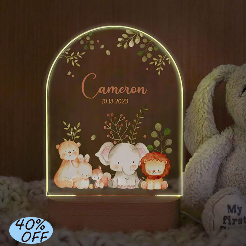 Baby Nursery Girl Room - Nom personnalisé bébé veilleuse personnalisé dessin