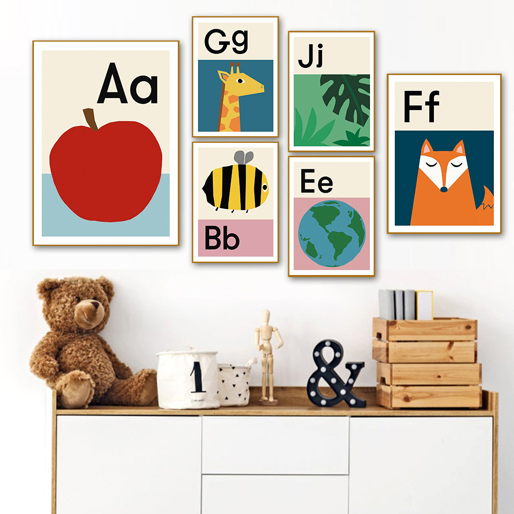 Baby Nursery Images Free - Affiche de dessin animé de l'alphabet
