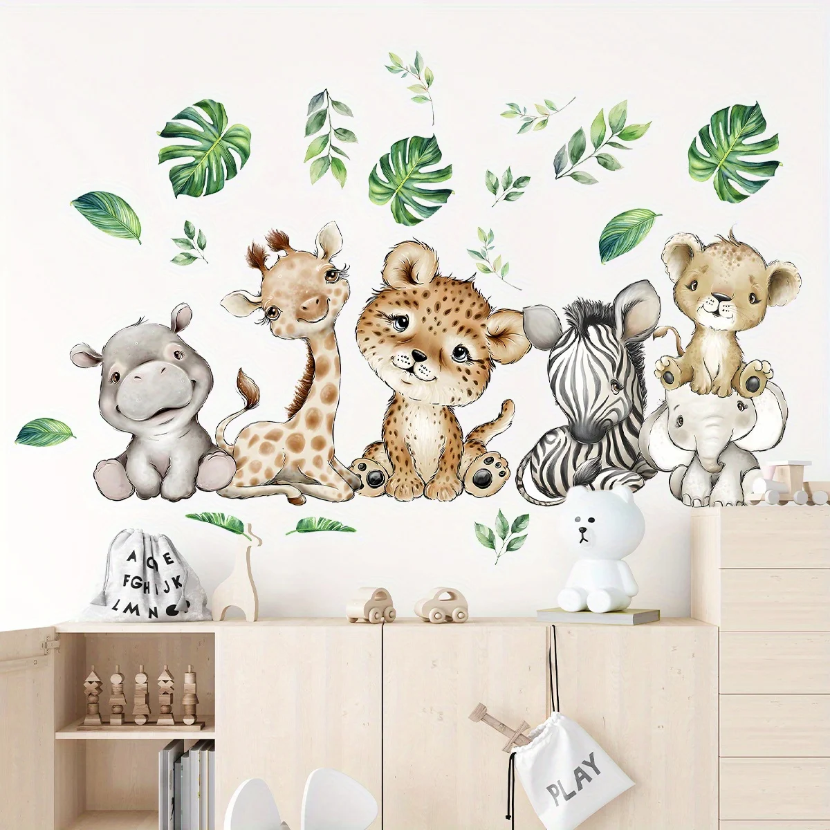 Baby Nursery Stickers - 1PC dessin animé mignon hippopotame tigre