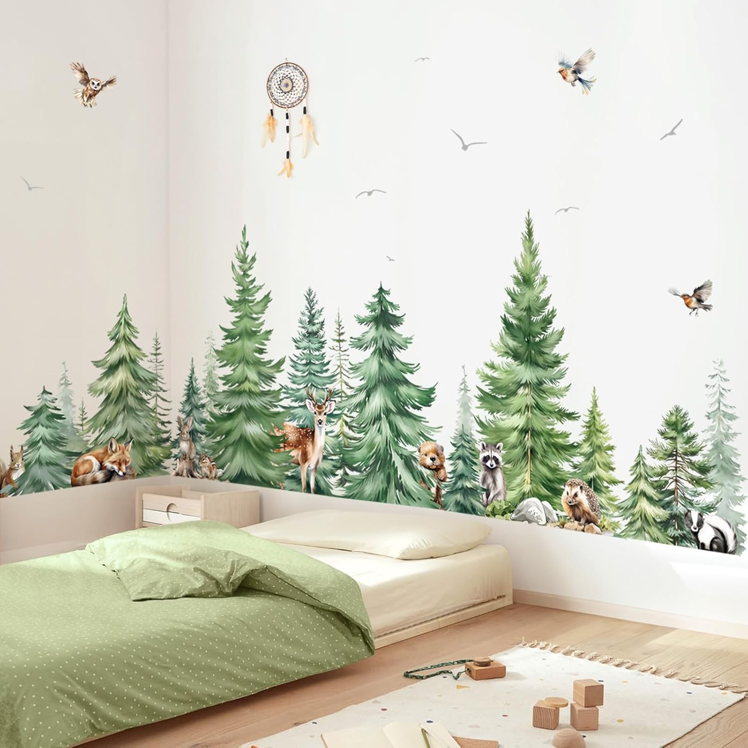 Baby Nursery Stickers - Grand aquarelle pin animaux stickers muraux