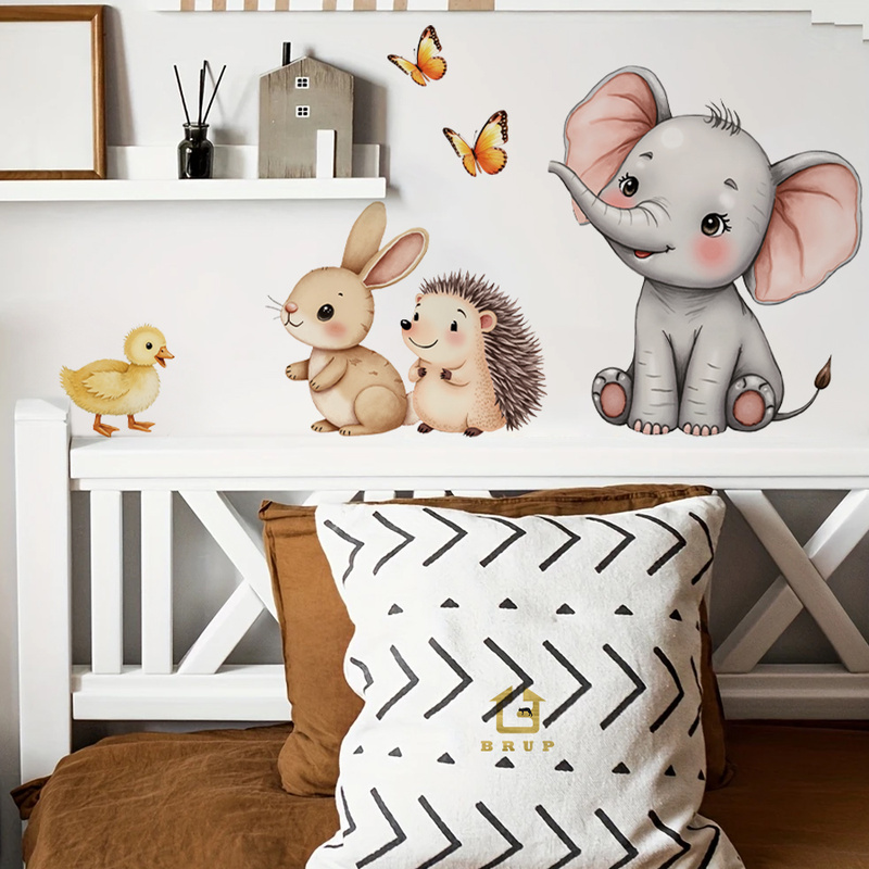 Baby Nursery Stickers - Autocollant mural d'animal de dessin animé,