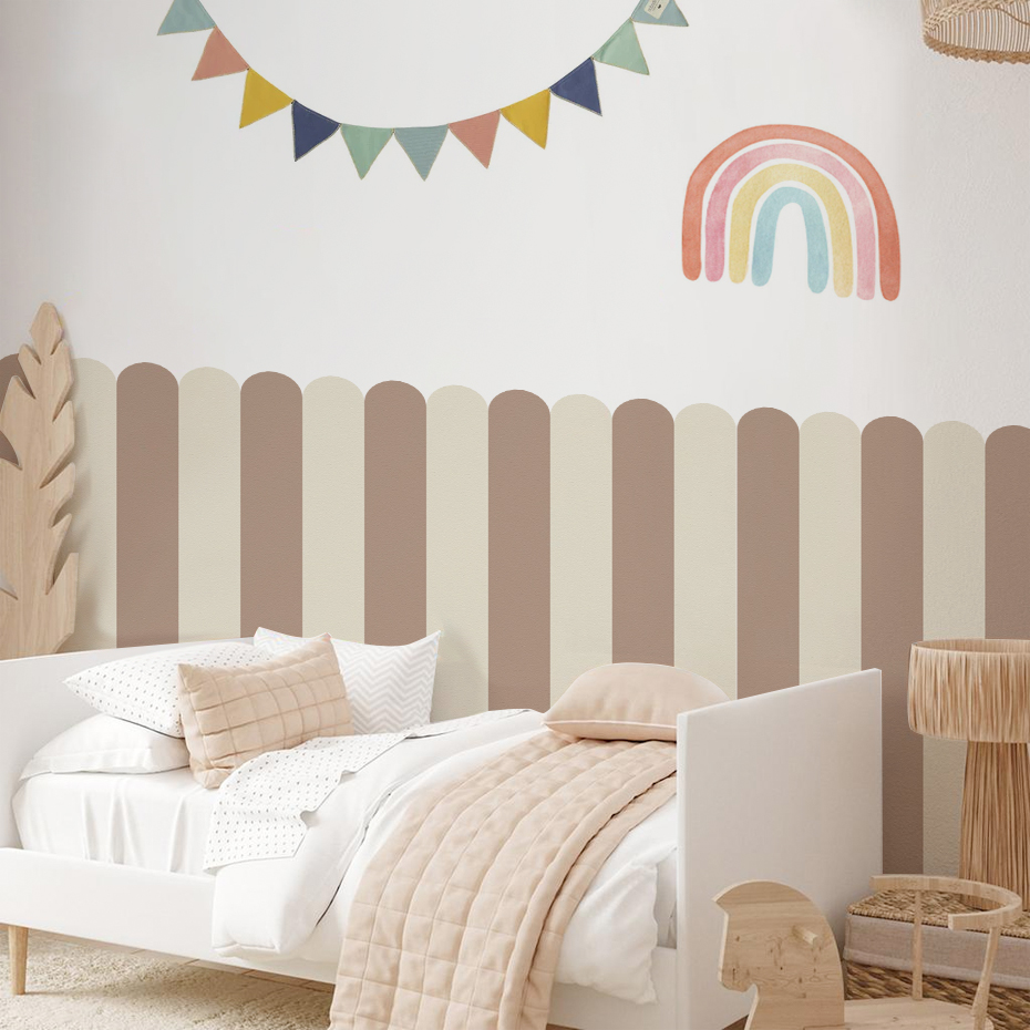 Baby Nursery Stickers - Papier peint en Arc à rayures