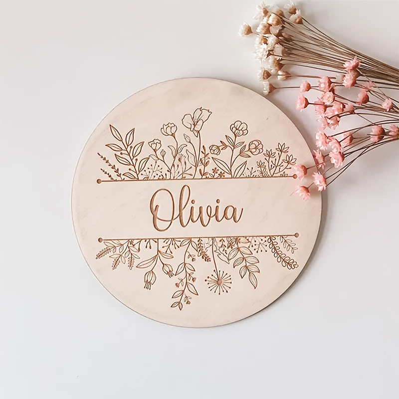Plaque de nom gravée florale p - Baby Nursery Sign avis et prix