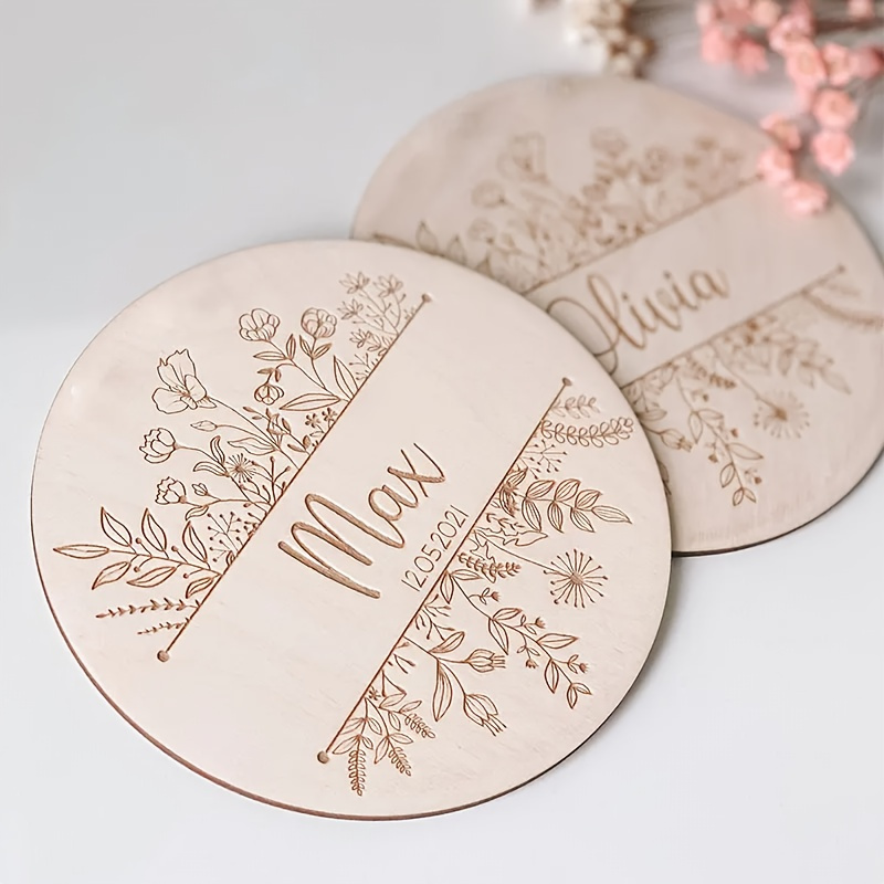 Plaque de nom gravée florale p - Baby Nursery Sign avis et prix