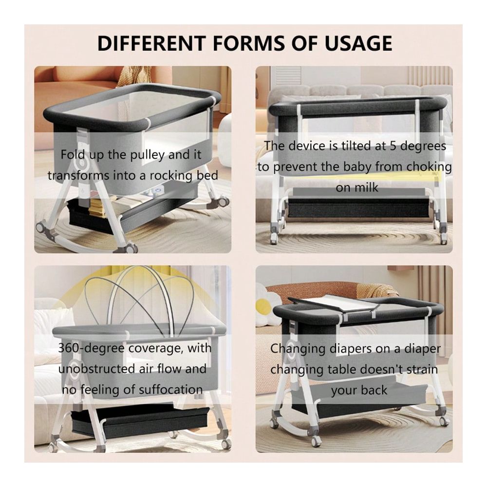 Lit de bébé 3 en 1 avec hauteu - Bassinet Bedside Sleeper avis et prix