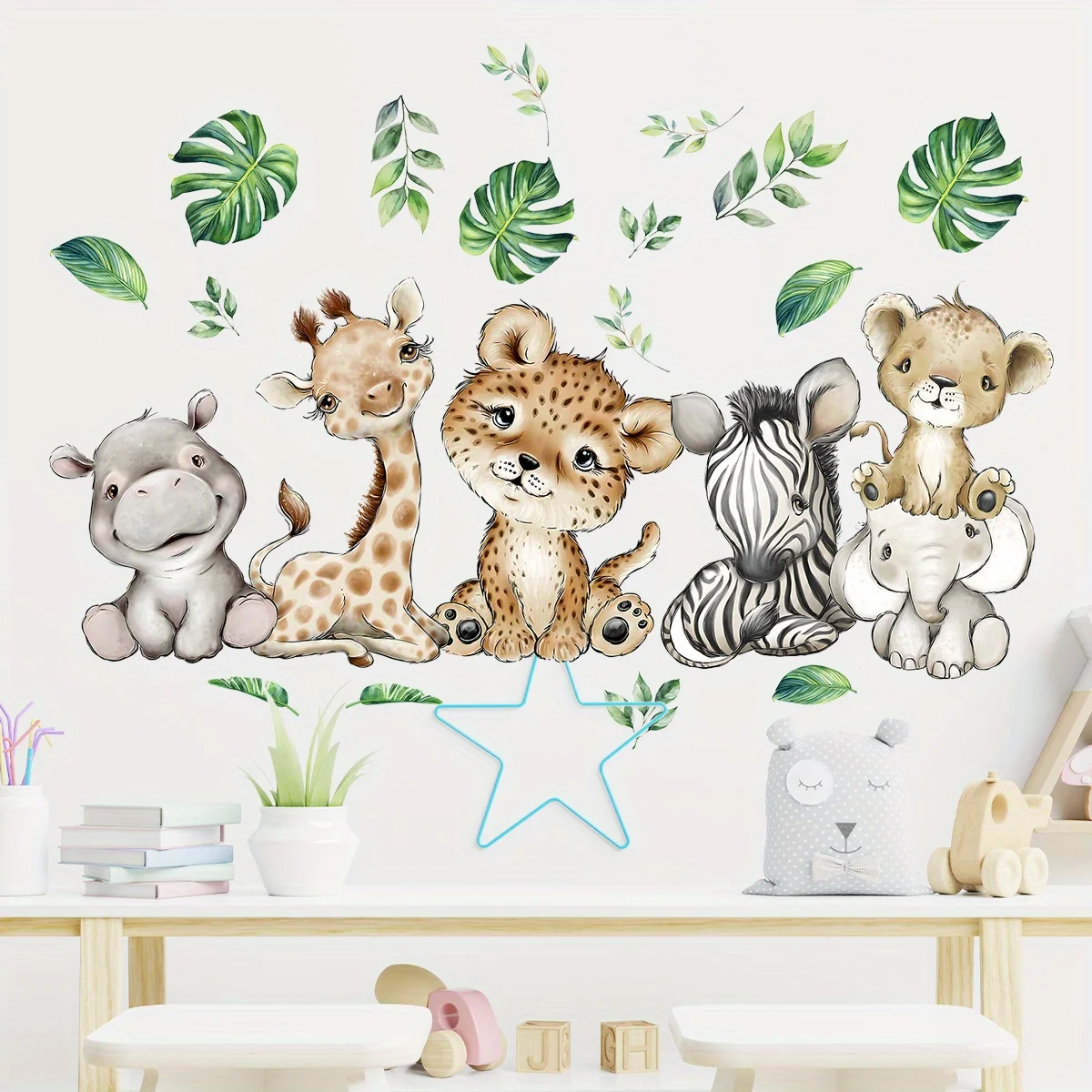 1PC dessin animé mignon hippop - Baby Nursery Stickers avis et prix