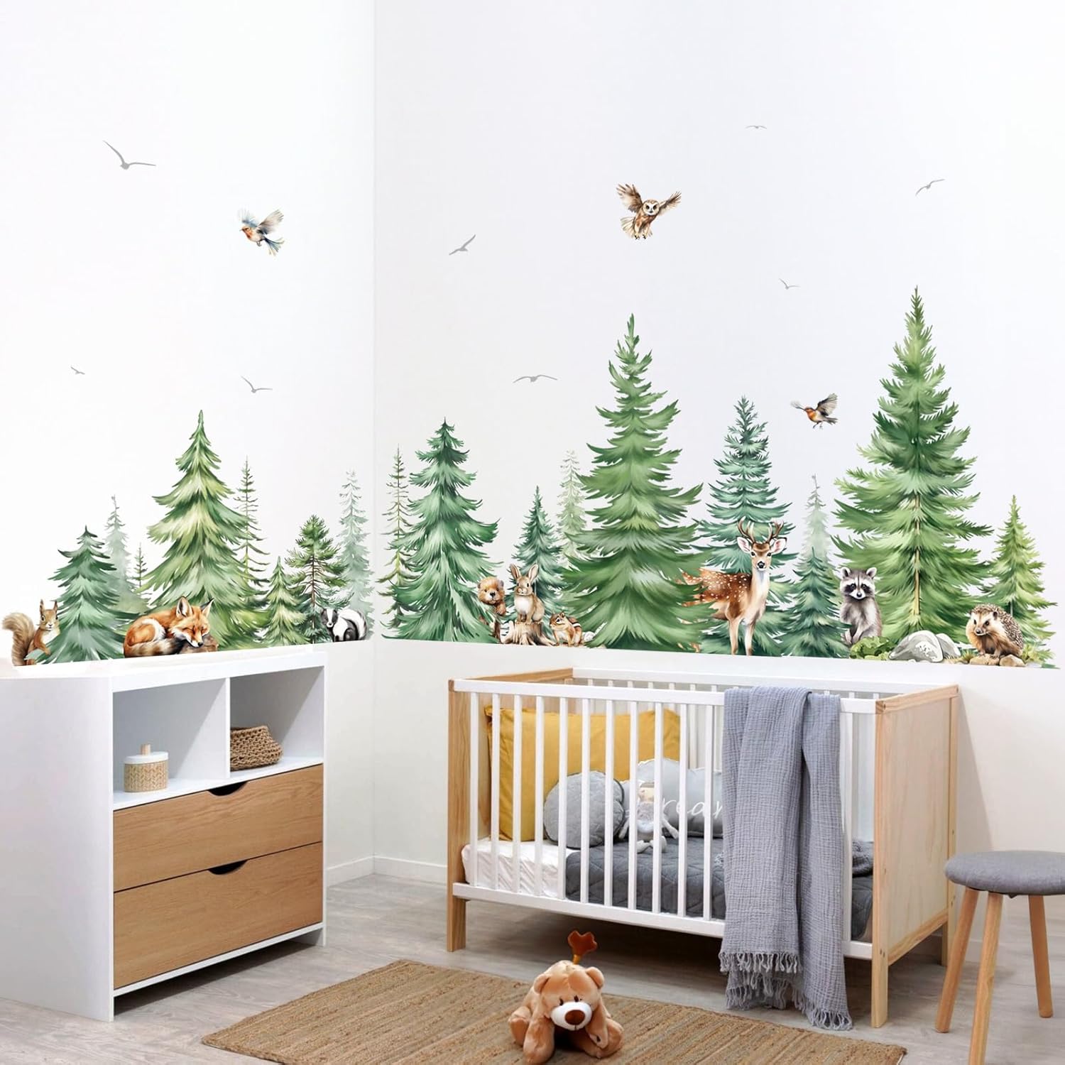 Grand aquarelle pin animaux st - Baby Nursery Stickers avis et prix