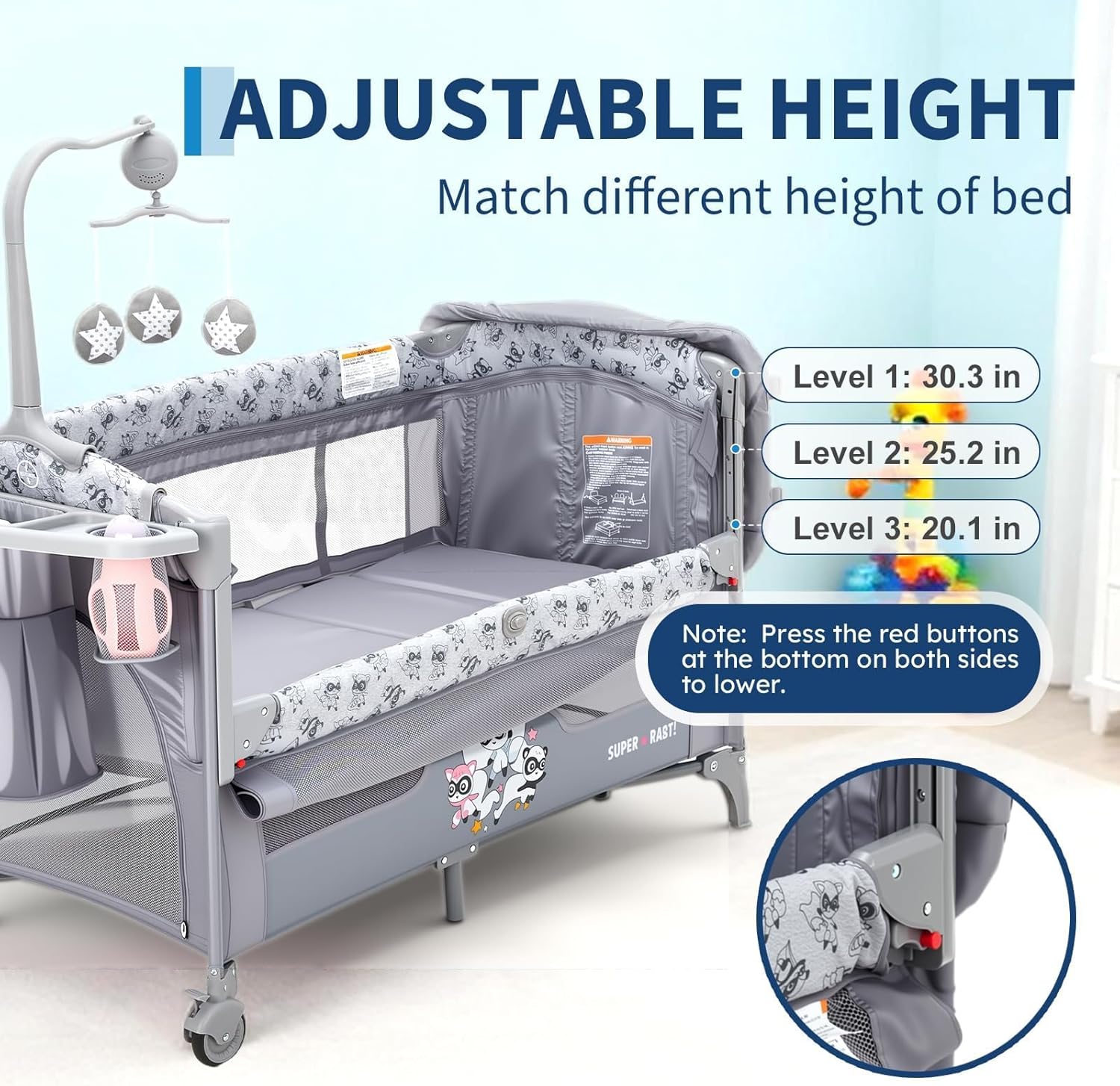 Nouveau lit cododo 4-en-1 pour - Bassinet Bedside Sleeper avis et prix