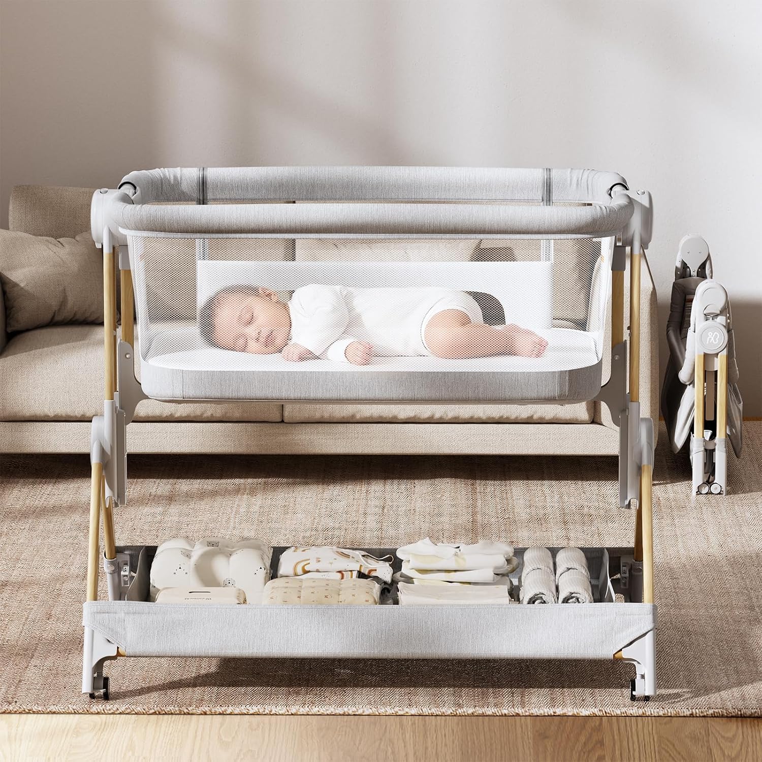 Lit d'appoint 3 en 1 pliable e - Bassinet Bedside Sleeper avis et prix